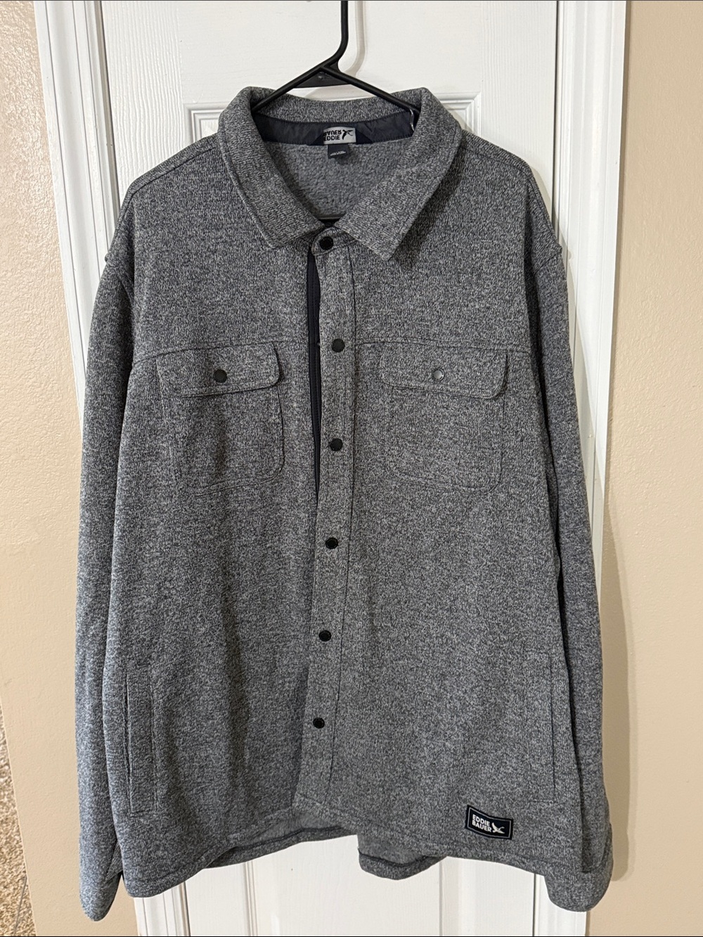 Eddie Bauer Gray Button-Up Shirt Jacket